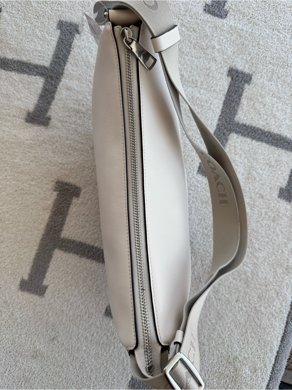 Coach Chalk Crescent Shoulder Bag with Logo Strap - Picture 5 of 8